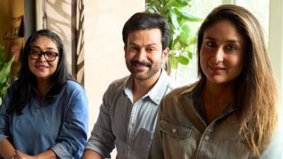 Kareena Kapoor Khan shares picture with her 'dream team' Meghna Gulzar and Prithviraj Sukumaran. Kareena Kapoor Khan shares picture with her 'dream team' Meghna Gulzar and Prithviraj Sukumaran.