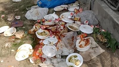 Openly dumped styrofoam tablewares. (HT Photo) Openly dumped styrofoam tablewares. (HT Photo)