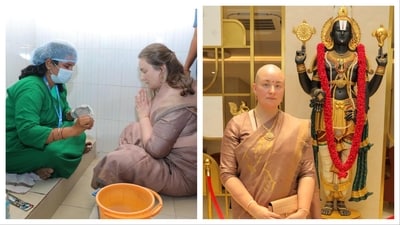 Pawan Kalyan's wife Anna offers hair at Tirumala. Pawan Kalyan's wife Anna offers hair at Tirumala.