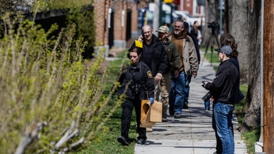 According to officials, Balmer escaped by jumping over an iron guard fence that was about seven feet high. He then went inside the house and lit it on fire. State troopers keep an eye on the governor's mansion. (Sean Simmers/The Patriot-News via AP) (AP) According to officials, Balmer escaped by jumping over an iron guard fence that was about seven feet high. He then went inside the house and lit it on fire. State troopers keep an eye on the governor's mansion. (Sean Simmers/The Patriot-News via AP) (AP)