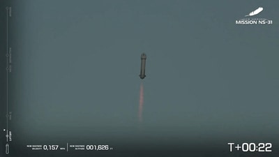 The Blue Origin is fully reusable and designed specifically for human spaceflight. The rocket is entirely autonomous, with no pilots on board. Passengers ride in a round crew capsule attached to the top of the rocket. (via REUTERS)