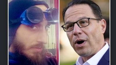 Cody Balmer and Pennsylvania Governor' Josh Shapiro (X@@Bubblebathgirl/ AP) Cody Balmer and Pennsylvania Governor' Josh Shapiro (X@@Bubblebathgirl/ AP)