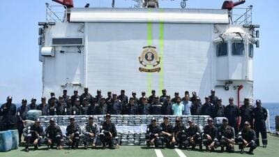The ATS and the Coast Guard carried out the joint operation near the International Maritime Boundary Line. (Indian Coast Guard | Official X account) The ATS and the Coast Guard carried out the joint operation near the International Maritime Boundary Line. (Indian Coast Guard | Official X account)