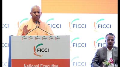 UP CM Yogi Adityanath addressing national executive council meeting of FICCI in Lucknow on April 14. (Sourced) UP CM Yogi Adityanath addressing national executive council meeting of FICCI in Lucknow on April 14. (Sourced)