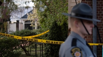 Extensive fire damage to the Pennsylvania Governor's Mansion and Gov. Josh Shapiro's residence is seen during a press conference on April 13, 2025 in Harrisburg, Pennsylvania. (Photo by Matthew Hatcher / GETTY IMAGES NORTH AMERICA / Getty Images via AFP) (Getty Images via AFP) Extensive fire damage to the Pennsylvania Governor's Mansion and Gov. Josh Shapiro's residence is seen during a press conference on April 13, 2025 in Harrisburg, Pennsylvania. (Photo by Matthew Hatcher / GETTY IMAGES NORTH AMERICA / Getty Images via AFP) (Getty Images via AFP)
