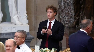 Meta CEO Mark Zuckerberg in the Statuary Hall of the U.S. Capitol before the luncheon on the inauguration day of U.S. President Donald Trump's second Presidential term in Washington, U.S., January 20, 2025. (REUTERS FILE)