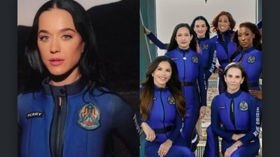 Katy Perry offered a sneak peek of the capsule while singing “here are the new shepherd” to convey her delight and desire to sing. (Katy Perry/Instagram) Katy Perry offered a sneak peek of the capsule while singing “here are the new shepherd” to convey her delight and desire to sing. (Katy Perry/Instagram)