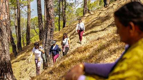 Hike to Kasar Devi Temple on Day 3. (Abhinav Trivedi) Hike to Kasar Devi Temple on Day 3. (Abhinav Trivedi)