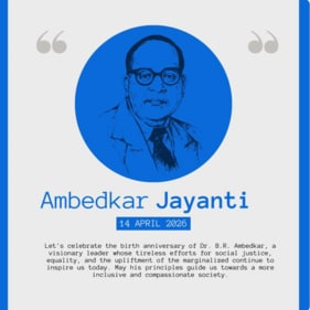 Ambedkar Jayanti is a reminder that one determined soul can change the fate of a nation. Let’s honor Dr. B.R. Ambedkar’s courage and brilliance. Ambedkar Jayanti is a reminder that one determined soul can change the fate of a nation. Let’s honor Dr. B.R. Ambedkar’s courage and brilliance.