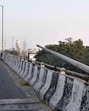 A damaged light pole on Southern Bypass Road in Ludhiana. (HT Photo) A damaged light pole on Southern Bypass Road in Ludhiana. (HT Photo)
