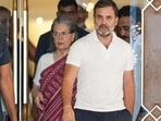 In this June 8, 2024 file photo, Congress leaders Sonia Gandhi and Rahul Gandhi during a party meeting, in New Delhi. The Enforcement Directorate has filed a chargesheet against Sonia Gandhi and Rahul Gandhi in the National Herald case. (PTI)