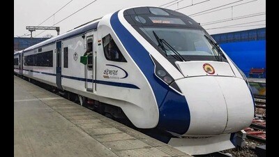 Ahead of its inauguration by Prime Minister Narendra Modi on April 19, another trial run of Vande Bharat train was successfully conducted on Tuesday on the Katra-Sangaldan section of the 272-km Udhampur-Srinagar-Baramulla Rail Line (USBRL) which connects Kashmir with the rest of the country. (HT File)