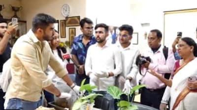In the video, Khatri can be seen confronting the vice principal of Lakshmibai College. (PTI) In the video, Khatri can be seen confronting the vice principal of Lakshmibai College. (PTI)
