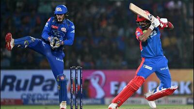 Delhi Capitals' KL Rahul in action against Mumbai Indians. (AFP)
