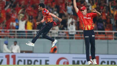 Chahal then handed another blow in his next over by dismissing Raghuvanshi for 37 off 28 balls. Maxwell then got Venkatesh Iyer in the next over and all of a sudden, KKR had lost their top five. Chahal then deepened their crisis by dismissing Rinku Singh for a nine-ball two with the third ball of the 12th over and then sending back Ramandeep Singh next ball. (AP) Chahal then handed another blow in his next over by dismissing Raghuvanshi for 37 off 28 balls. Maxwell then got Venkatesh Iyer in the next over and all of a sudden, KKR had lost their top five. Chahal then deepened their crisis by dismissing Rinku Singh for a nine-ball two with the third ball of the 12th over and then sending back Ramandeep Singh next ball. (AP)