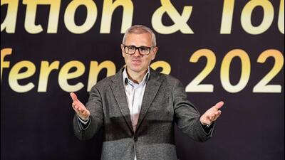 Jammu and Kashmir chief minister Omar Abdullah during the ICC Aviation & Tourism Conference 2025 at Le Meridien, in New Delhi, on Monday. (ANI) Jammu and Kashmir chief minister Omar Abdullah during the ICC Aviation & Tourism Conference 2025 at Le Meridien, in New Delhi, on Monday. (ANI)