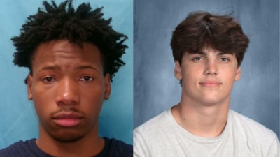 Karmelo Anthony (L) is accused of stabbing Austin Metcalf to death. (Colin County) Karmelo Anthony (L) is accused of stabbing Austin Metcalf to death. (Colin County)