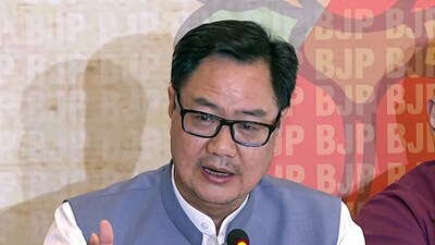 Union Parliamentary Affairs Minister Kiren Rijiju addresses a press conference on the Waqf Act in Kochi on Tuesday. (ANI ) Union Parliamentary Affairs Minister Kiren Rijiju addresses a press conference on the Waqf Act in Kochi on Tuesday. (ANI )