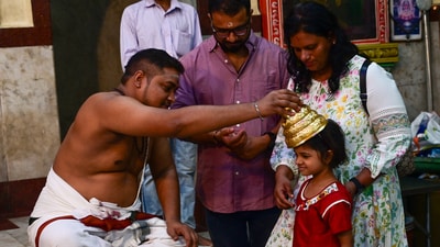 Kolla Varsham, the start of the Malayalam calendar year, occurs on Vishu. Mesha Sankranti often occurs in mid-April, when the Sun enters the sign of Mesha Rashi (Aries). In pic: Members of the Malayalam community gathered at an Asthika temple in the Matunga area of Mumbai on April 14, 2025, to celebrate Vishu. (Hindustan Times) Kolla Varsham, the start of the Malayalam calendar year, occurs on Vishu. Mesha Sankranti often occurs in mid-April, when the Sun enters the sign of Mesha Rashi (Aries). In pic: Members of the Malayalam community gathered at an Asthika temple in the Matunga area of Mumbai on April 14, 2025, to celebrate Vishu. (Hindustan Times)