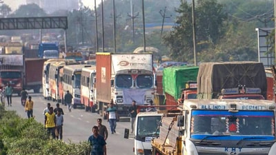 The truckers' strike may affect the economic activities in the state severely, (Representational Image) The truckers' strike may affect the economic activities in the state severely, (Representational Image)