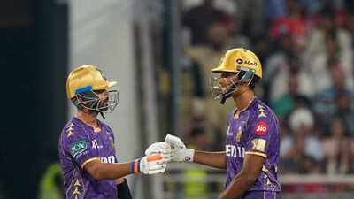 However, Ajinkya Rahane and Angkrish Raghuvanshi seemingly took the game away from PBKS with a 55-run stand that came in just 38 balls. (PTI) However, Ajinkya Rahane and Angkrish Raghuvanshi seemingly took the game away from PBKS with a 55-run stand that came in just 38 balls. (PTI)