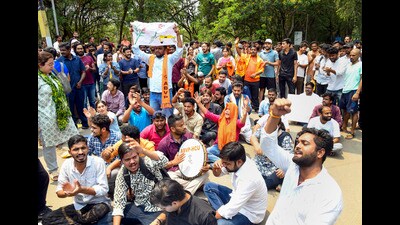 The land has been at the centre of a controversy after the state government decided to auction it for development, triggering protests spearheaded by the students union of the neighbouring University of Hyderabad. (PTI) The land has been at the centre of a controversy after the state government decided to auction it for development, triggering protests spearheaded by the students union of the neighbouring University of Hyderabad. (PTI)