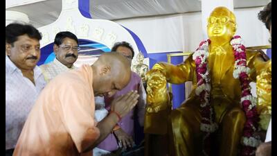 U.P. CM Yogi Adityanath at the inaugural function of Bhim Nagri organised in memory of Dr BR Ambedkar in Agra on April 15. (HT photo) U.P. CM Yogi Adityanath at the inaugural function of Bhim Nagri organised in memory of Dr BR Ambedkar in Agra on April 15. (HT photo)