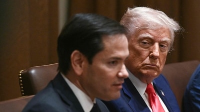 US President Donald Trump and secretary of state Marco Rubio during a cabinet meeting in Washington, DC. (AFP) US President Donald Trump and secretary of state Marco Rubio during a cabinet meeting in Washington, DC. (AFP)