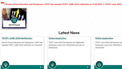 Telangana TS TET June 2025 registration from today (Official website, screenshot) Telangana TS TET June 2025 registration from today (Official website, screenshot)