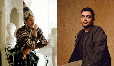 Model Angad Bishnoi in Dhruv Bandil and headgear from Cord. Model Angad Bishnoi in Dhruv Bandil and headgear from Cord.