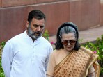 Lok Sabha LoP and Congress MP Rahul Gandhi and Congress Parliamentary Party Chairperson Sonia Gandhi arrive to pay tribute to Dr. B.R. Ambedkar on his 135th birth anniversary, at Central Hall, Samvidhan Sadan in New Delhi. 
