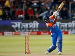 Sanju Samson is clean bowled in a match against South Africa Sanju Samson is clean bowled in a match against South Africa