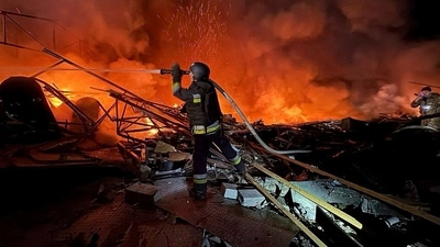 The city of Kherson was struck with glide bombs on Wednesday morning, and when rescue teams arrived at the scene, Russian forces launched an artillery barrage. (File) (AP)