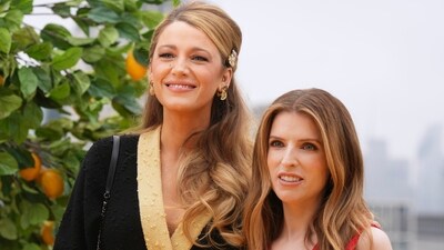 Blake Lively, left, and Anna Kendrick pose for photographers at the photo call for the film 'Another Simple Favour' on Tuesday, April 15, 2025, in London. (AP Photo/Alastair Grant) (AP) Blake Lively, left, and Anna Kendrick pose for photographers at the photo call for the film 'Another Simple Favour' on Tuesday, April 15, 2025, in London. (AP Photo/Alastair Grant) (AP)