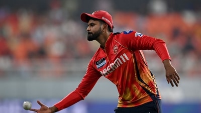 Punjab Kings' captain Shreyas Iyer fields the ball (AFP) Punjab Kings' captain Shreyas Iyer fields the ball (AFP)