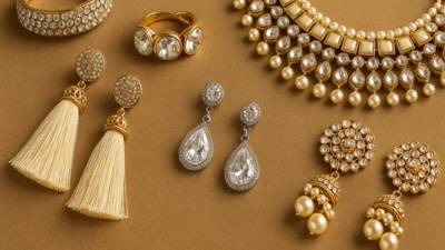 Chic jewellery designs under one roof with Amazon offers. Save big and sparkle more with top imitation jewellery brands on sale. (AI generated) Chic jewellery designs under one roof with Amazon offers. Save big and sparkle more with top imitation jewellery brands on sale. (AI generated)
