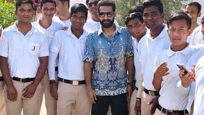 A fan of Jr NTR posted a picture of the actor from his recent vacation to Dubai. A fan of Jr NTR posted a picture of the actor from his recent vacation to Dubai.