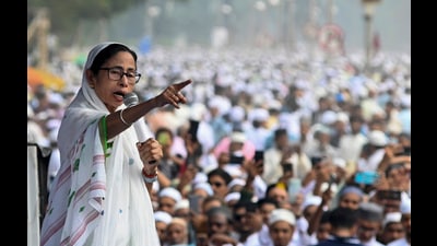 Mamata Banerjee’s statement, in which she called her Uttar Pradesh counterpart the “biggest Bhogi” (a materialistic person), in response to his criticism of the recent violence in Murshidabad during protests against the Waqf Amendment Act, drew sharp criticism from BJP ministers and other leaders in the northern state (File) Mamata Banerjee’s statement, in which she called her Uttar Pradesh counterpart the “biggest Bhogi” (a materialistic person), in response to his criticism of the recent violence in Murshidabad during protests against the Waqf Amendment Act, drew sharp criticism from BJP ministers and other leaders in the northern state (File)