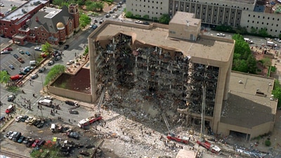 The bombers were identified as&nbsp;Timothy McVeigh and Terry Nichols, two former colleagues from the US&nbsp;Army, who had a deep-seated animosity toward the federal government due to the brutal raid on the Branch Davidian religious sect near Waco, Texas, and the standoff in the Ruby Ridge mountains of Idaho that killed a 14-year-old boy, his mother, and a federal agent. (AP)