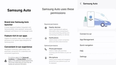 Samsung Auto appears in the One UI 7 software update, though it is only available in specific regions. (9to5Google) Samsung Auto appears in the One UI 7 software update, though it is only available in specific regions. (9to5Google)