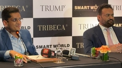 The Trump Organization’s India partner, Tribeca Developers, along with Gurgaon-based Smartworld Developers, has announced the launch of a second ultra-luxury Trump-branded residential project in Gurugram. (In the picture: Kalpesh Mehta, Founder of Tribeca Developers (left) and (right) Smartworld Developers co-founder Pankaj Bansal) The Trump Organization’s India partner, Tribeca Developers, along with Gurgaon-based Smartworld Developers, has announced the launch of a second ultra-luxury Trump-branded residential project in Gurugram. (In the picture: Kalpesh Mehta, Founder of Tribeca Developers (left) and (right) Smartworld Developers co-founder Pankaj Bansal)