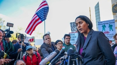Attorney Rina Gandhi speaks about Kilmar Abrego Garcia, who was mistakenly deported to El Salvador after Federal Court on April 15, 2025 in Greenbelt, Maryland. (Getty Images via AFP) Attorney Rina Gandhi speaks about Kilmar Abrego Garcia, who was mistakenly deported to El Salvador after Federal Court on April 15, 2025 in Greenbelt, Maryland. (Getty Images via AFP)