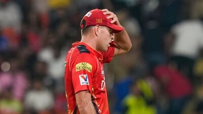 Xavier Bartlett committed a bizarre error while fielding against KKR. (PTI) Xavier Bartlett committed a bizarre error while fielding against KKR. (PTI)