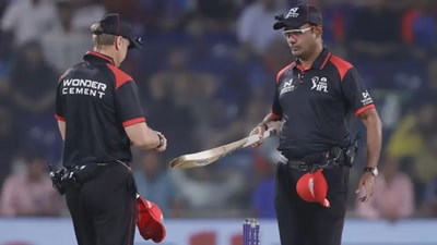 The umpires will be checking the bat everytime a player walks out to bat (AFP) The umpires will be checking the bat everytime a player walks out to bat (AFP)