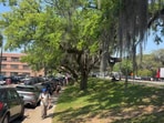 People evacuate Florida State University in response to reports of a shooting, in Tallahassee, Florida, U.S., April 17, 2025,