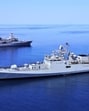 Indian Navy’s INS Tarkash during an exercise. (Photo from X)