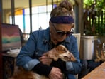 Rachel Dancyg holds her dog, Billie, on Wednesday, April 16, 2025. Israeli soldiers found Billie in the Gaza Strip, 18 months after she disappeared during Hamas' attack on Dancyg's Kibbutz of Nir Oz, in Binyamina, Israel. (AP Photo/Ariel Schalit) Rachel Dancyg holds her dog, Billie, on Wednesday, April 16, 2025. Israeli soldiers found Billie in the Gaza Strip, 18 months after she disappeared during Hamas' attack on Dancyg's Kibbutz of Nir Oz, in Binyamina, Israel. (AP Photo/Ariel Schalit)