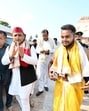 SP president Akhilesh Yadav in Bhubaneswar. (Sourced)