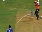 Jasprit Bumrah castled Heinrich Klaasen during the match against SRH Jasprit Bumrah castled Heinrich Klaasen during the match against SRH
