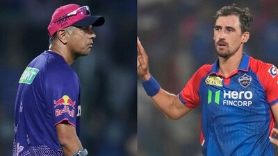Mitchell Starc was surprised by RR and Rahul Dravid's batting strategy decision in the Super Over. (AP/Reuters) Mitchell Starc was surprised by RR and Rahul Dravid's batting strategy decision in the Super Over. (AP/Reuters)